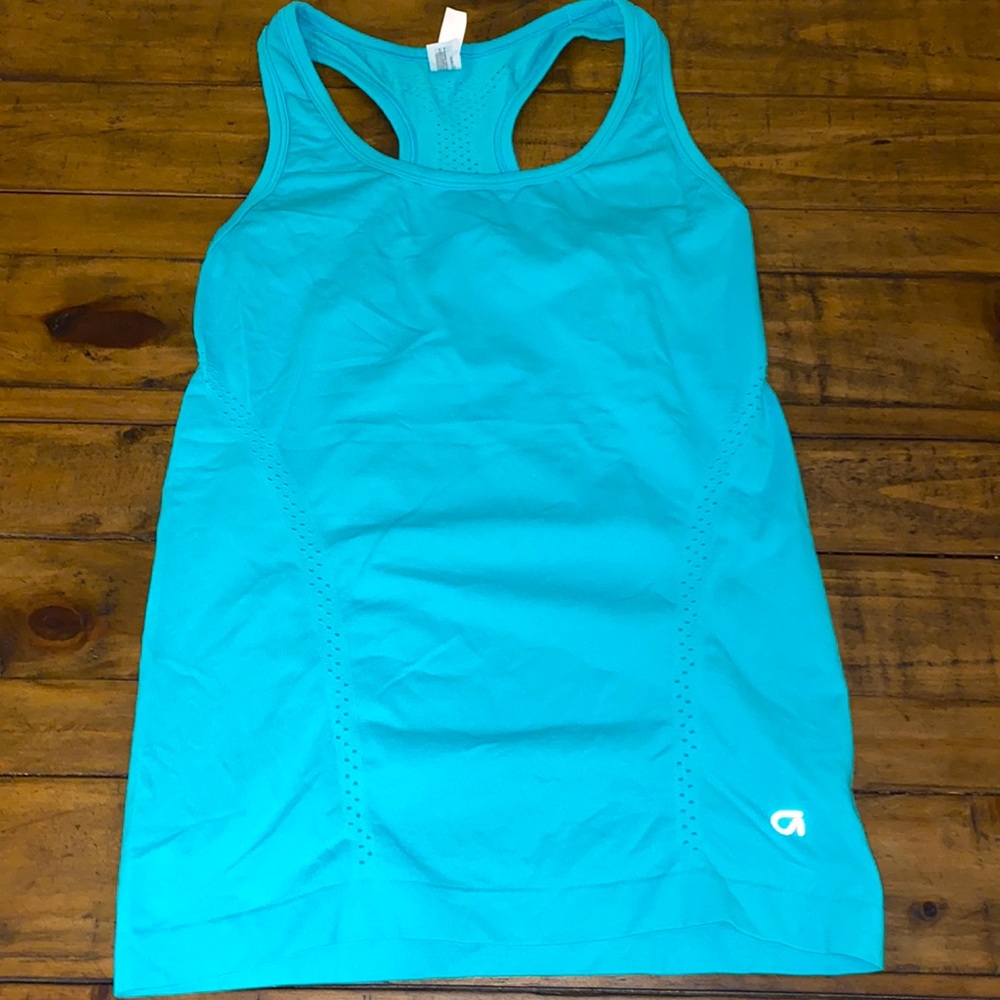 Teal racer back work out top